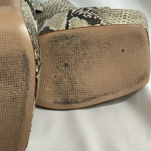 Schultz Sexy Mule Sandals High Chunky 5.5” Platform Heel Square Toe Size 8.5 - Picture 8 of 10